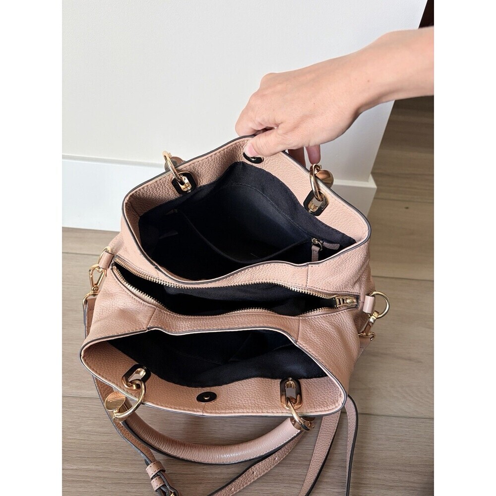 VINCE CAMUTO Pebble LEATHER ACCORDION SATCHEL CROSSBODY light/faint pink Purse - Picture 6 of 8